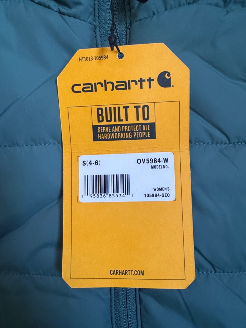 Carhartt Teal Quilted Insulated Vest - Picture 2 of 5